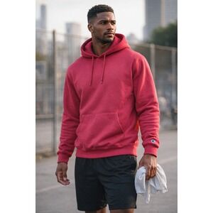 Champion Sweatshirt Pullover Front Pouch Pocket Hoodie Large